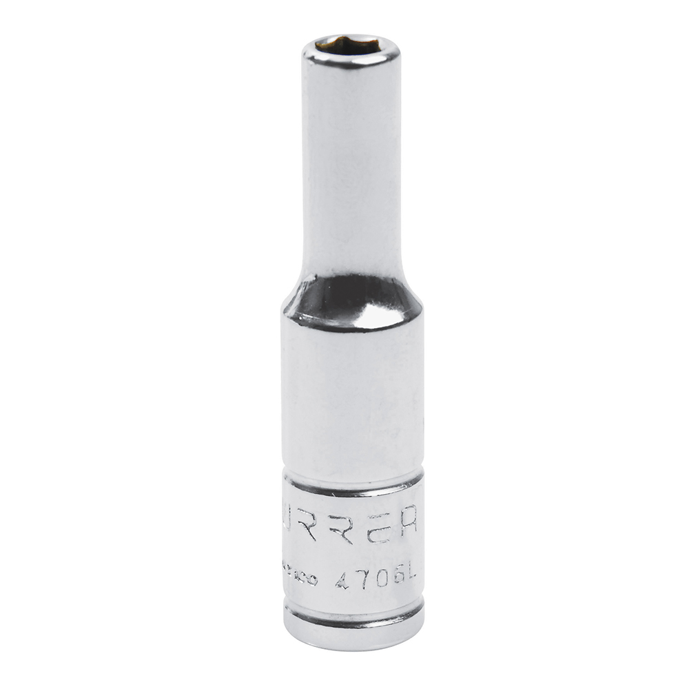 Dado largo en pulgadas cuadro de 1/4", 6 puntas, 3/16", Urrea