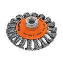 14190 / Carda tipo cónico 4' alambre trenzado, eje 5/8'-11, Truper