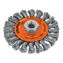 17527 / Carda circular 4' alambre trenzado, eje 5/8'-11, Truper