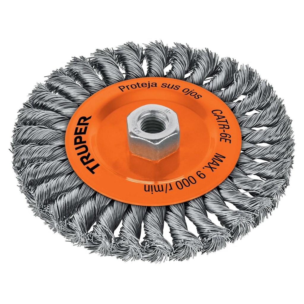 11597 / Carda circular 6' alambre trenzado, eje 5/8'-11, Truper