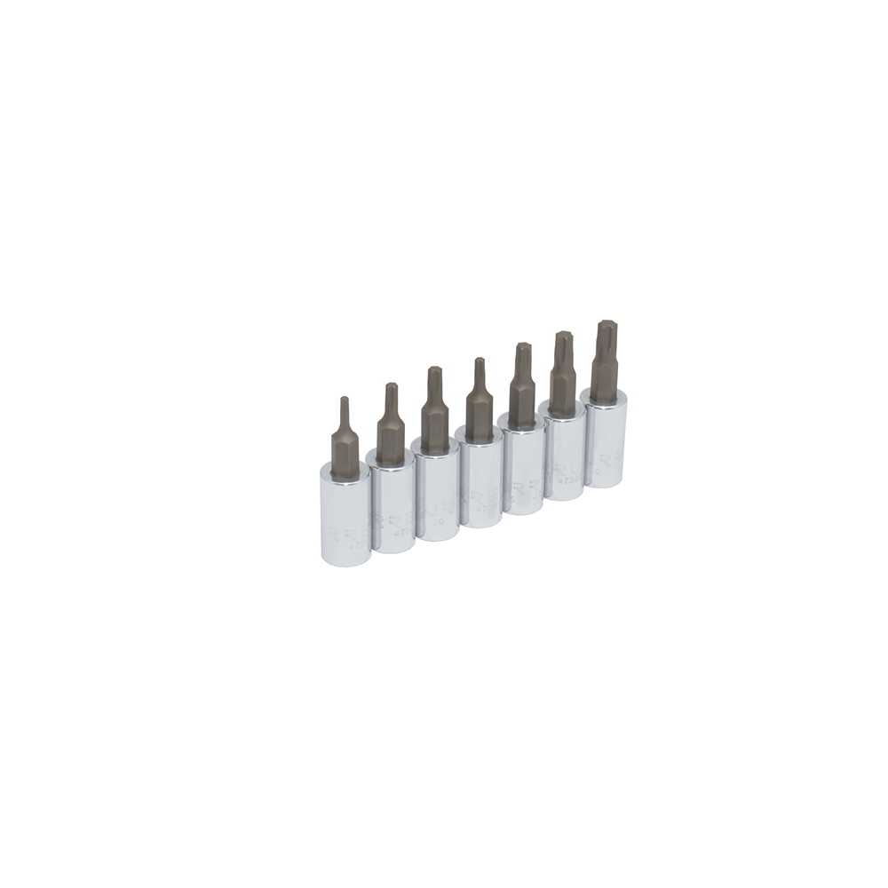 Juego de 7 dados con punta Torx cuadro de 1/4", en riel, Urrea