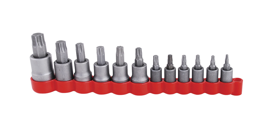 Juego de 12 dados con punta Torx cuadro de 1/4", 3/8" y 1/2", Urrea