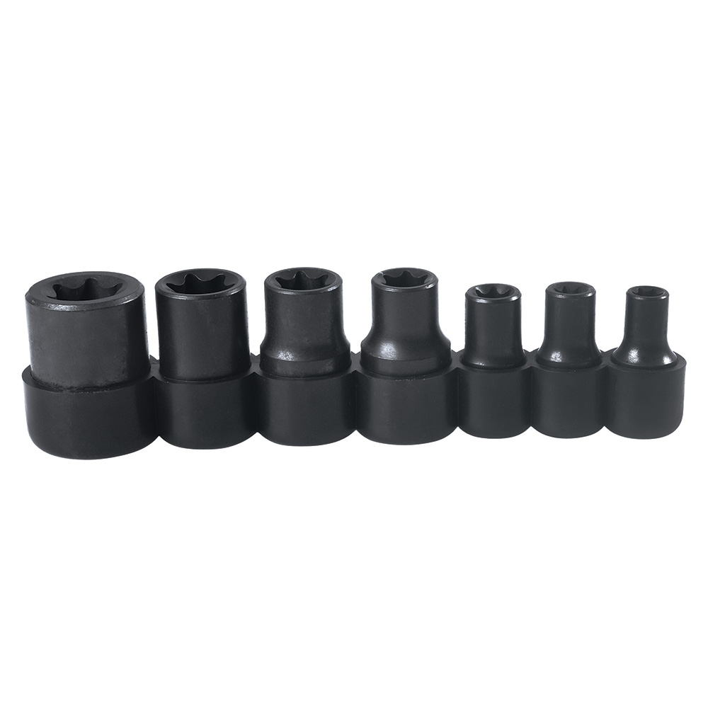 Juego de 7 dados Torx hembra cuadro de 1/4" y 3/8", Urrea