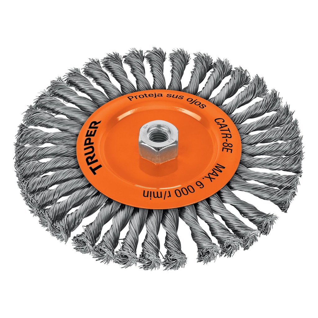 17528 / Carda circular 8' alambre trenzado, eje 5/8'-11, Truper