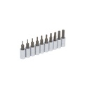 Juego de 10 dados con punta hexagonal en pulgadas cuadro de 1/4", 6 puntas, en riel, Urrea