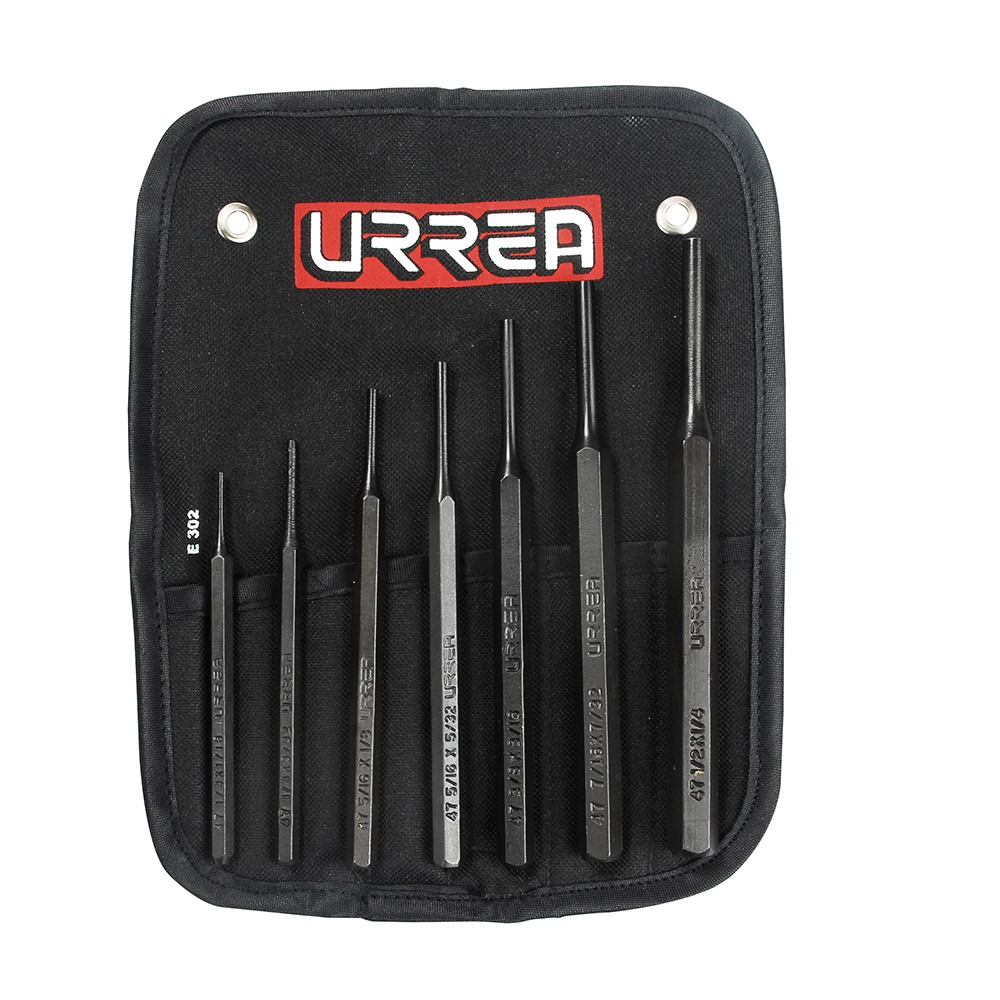 Juego de punzones botadores rectos, 7 piezas, Urrea