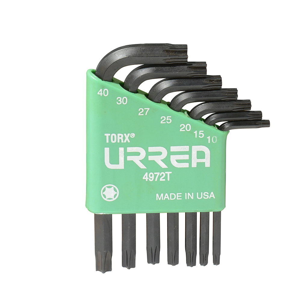 Juego de 7 llaves hexagonales tipo "L", Torx, Urrea