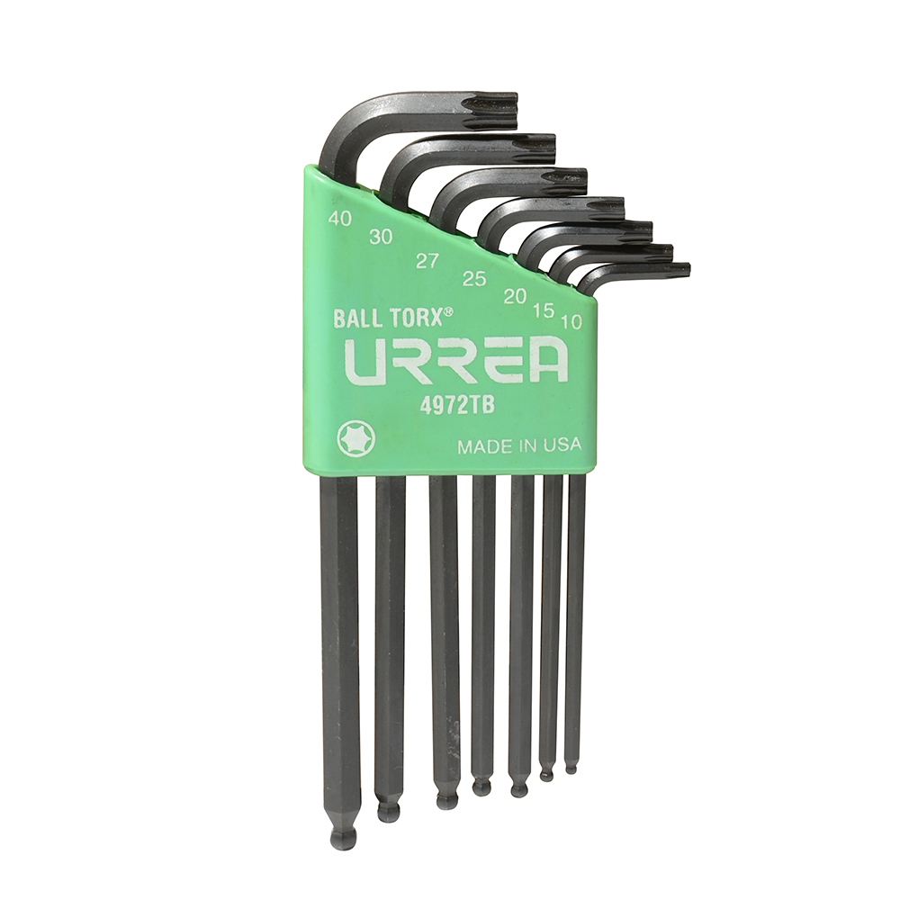Juego de 7 llaves hexagonales tipo "L", Torx, punta de bola, Urrea