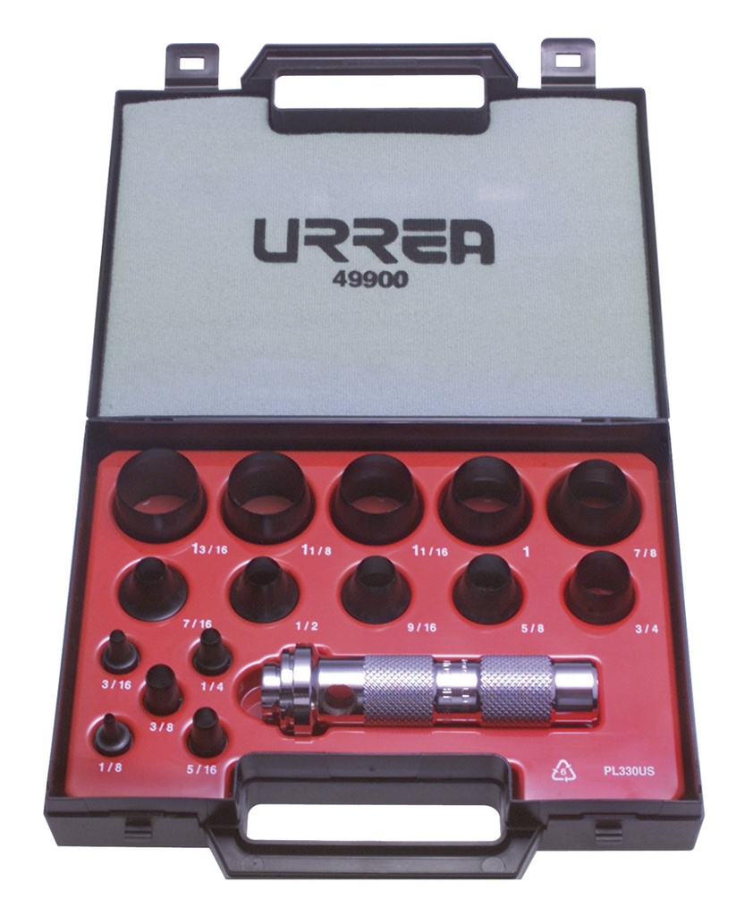 Juego de sacabocados de 1/8 a 1-3/16", 16 piezas, Urrea