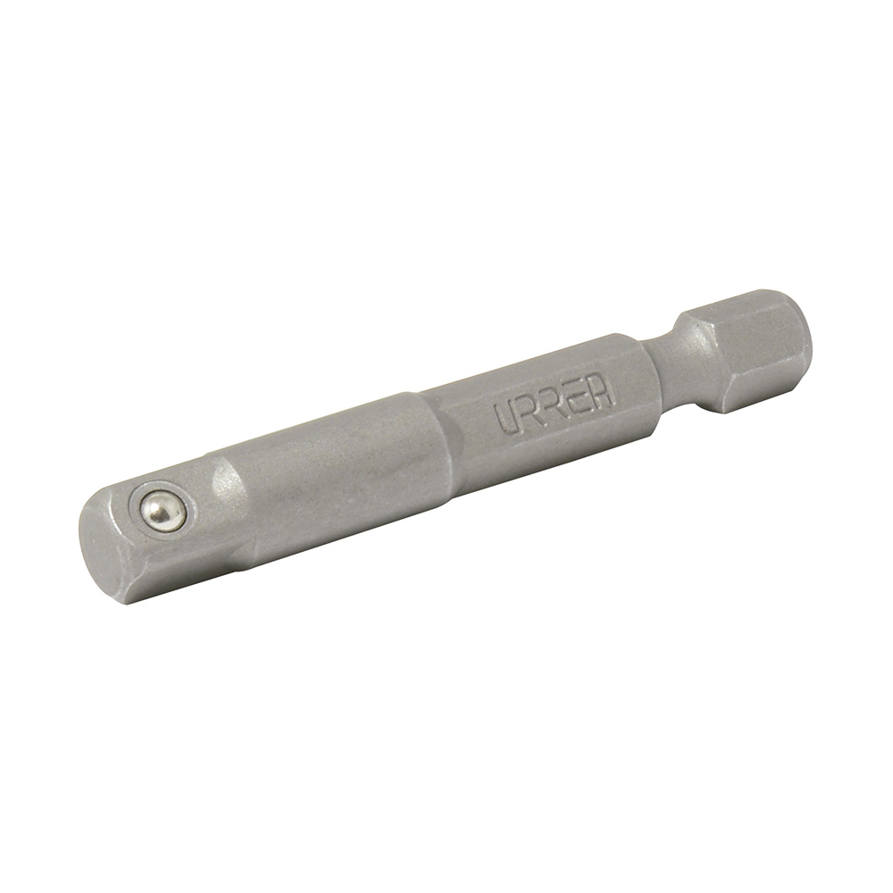 Adaptador con balín para dados cuadro hembra de 1/4", hexágono de 1/4" x 2", Urrea