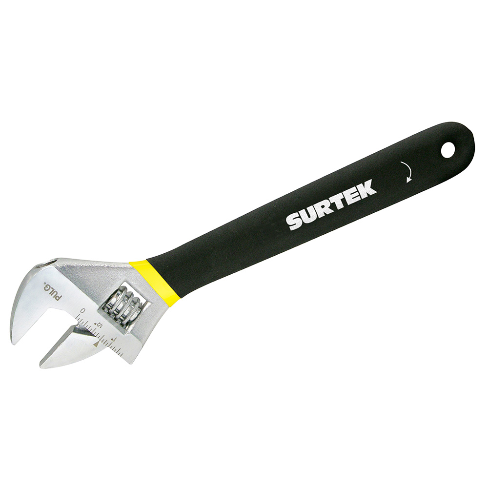 Llave ajustable cromada con mango grip de plastisol 6", Surtek