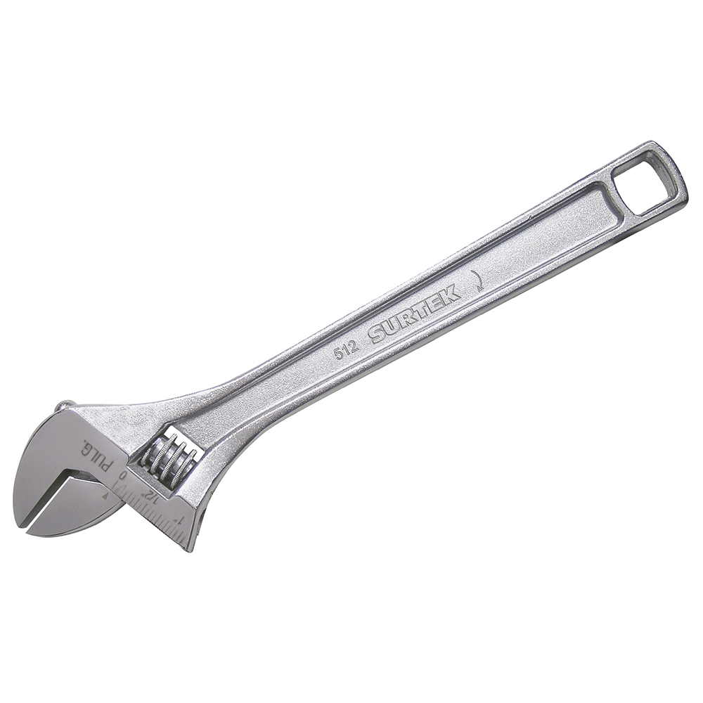 Llave ajustable cromada 12", Surtek