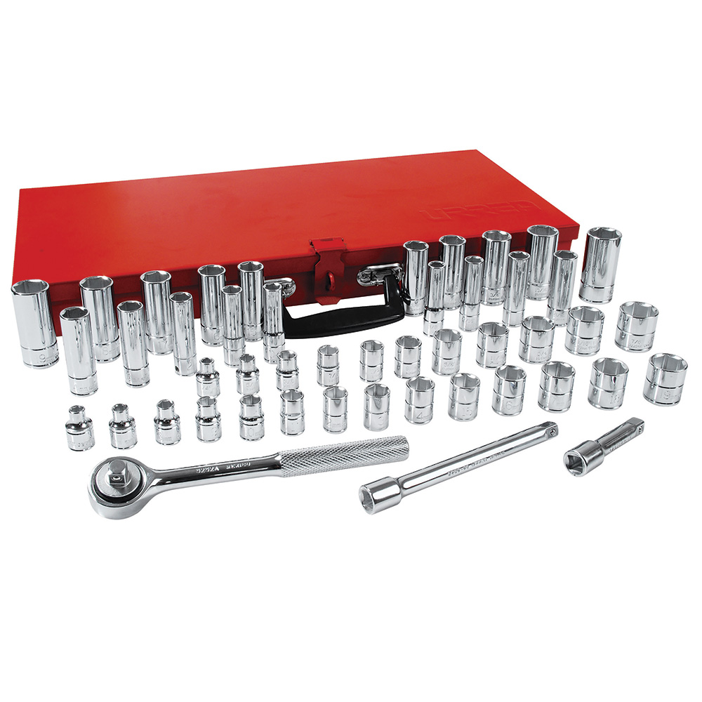 Juego de dados y accesorios cuadro de 3/8" combinado, 48 piezas, Urrea