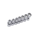 Juego de 7 dados flexibles en pulgadas cuadro de 3/8", 6 puntas, en riel, Urrea
