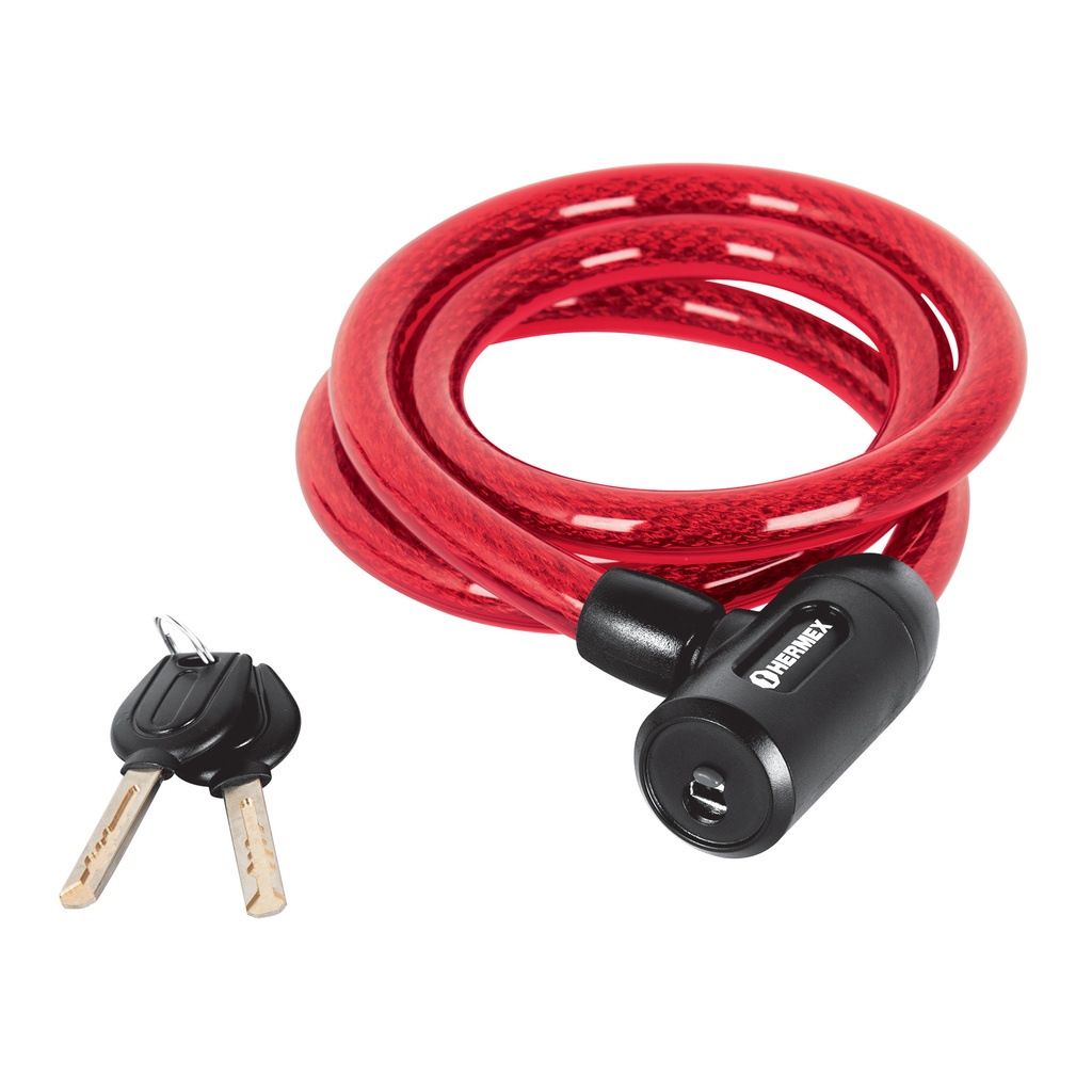 43920 / Candado de cable con llave, 15mm X 1.20 m, Hermex