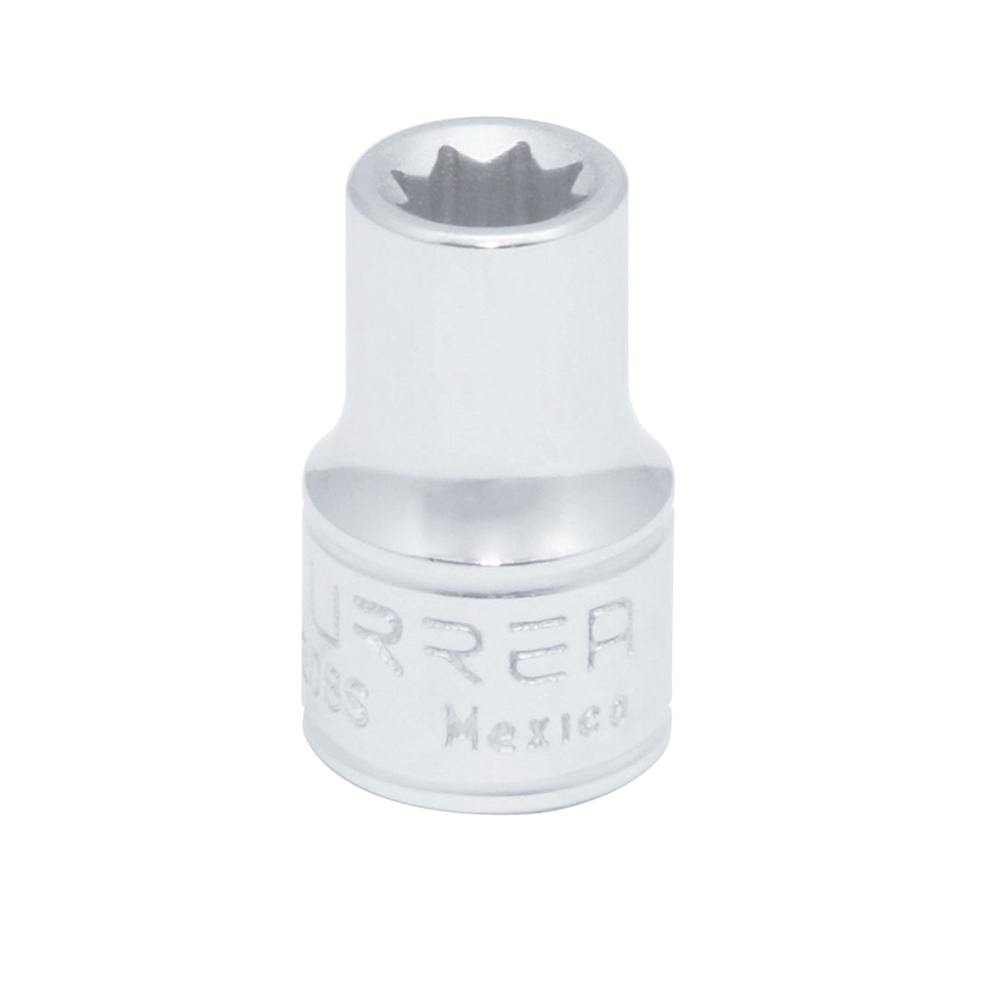 Dado en pulgadas cuadro de 3/8", 8 puntas, 1/4", Urrea