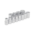 Juego de 12 dados métricos cuadro de 1/2", 6 puntas, en riel, Urrea