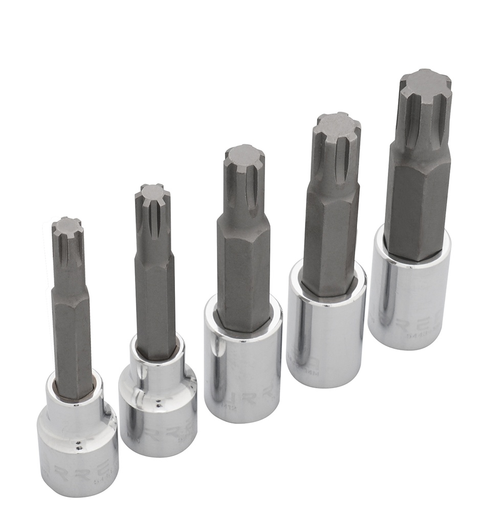 Juego de 5 dados con punta Ribe cuadro de 1/2", en riel, Urrea