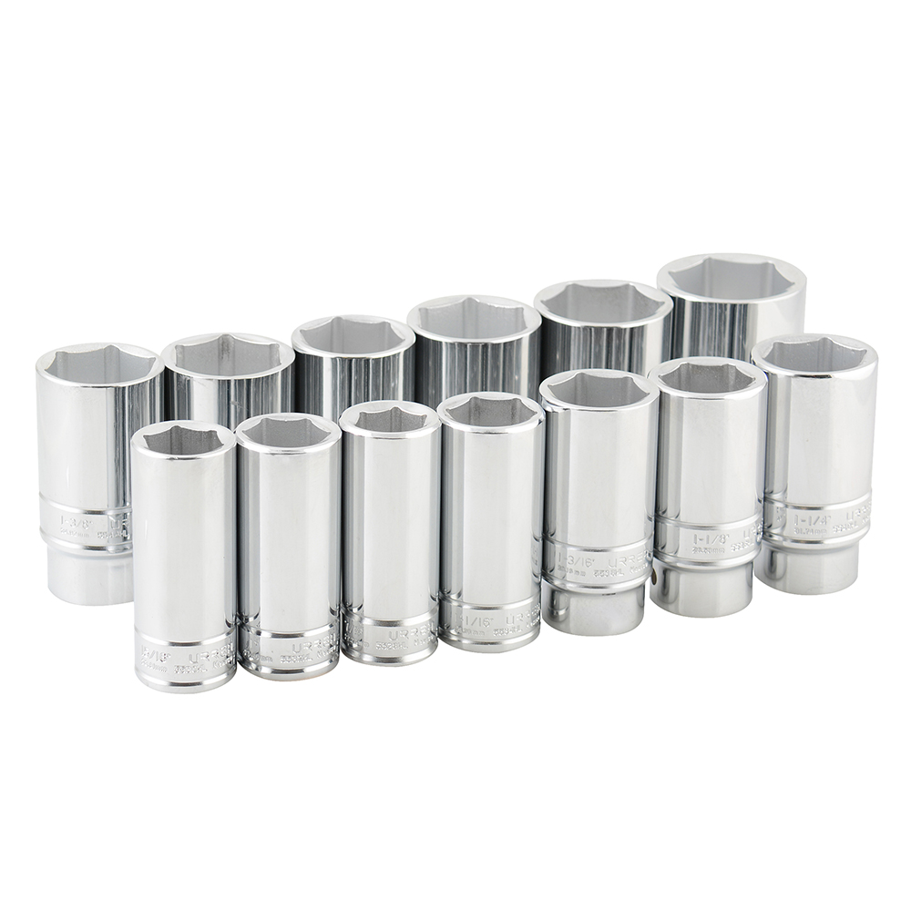 Juego de 13 dados largos en pulgadas cuadro de 3/4", 6 puntas, Urrea