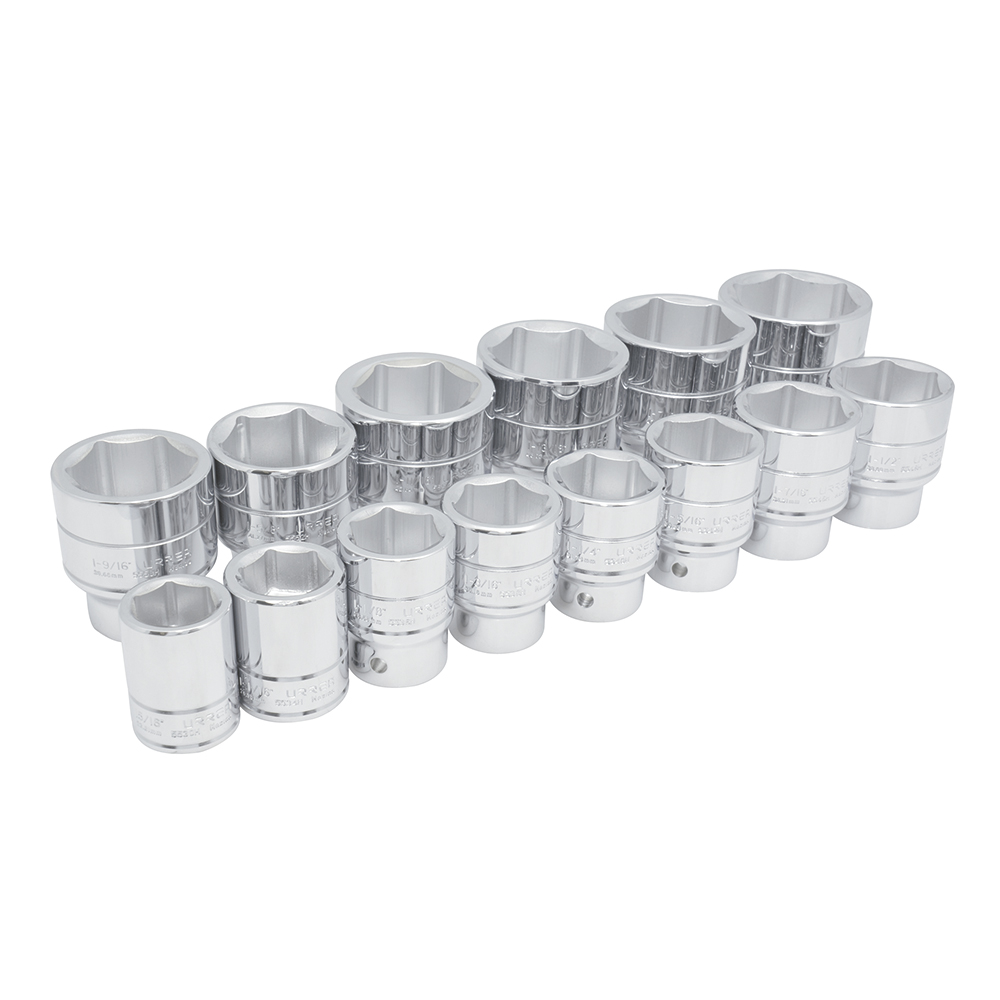 Juego de 14 dados en pulgadas cuadro de 3/4", 6 puntas, Urrea