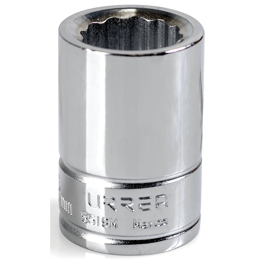 Dado métrico cuadro de 3/4", 12 puntas, 19 mm, Urrea