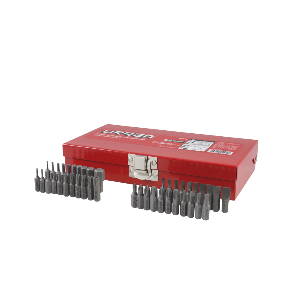 Juego combinado de puntas hexágono de 1/4", 42 piezas, Urrea
