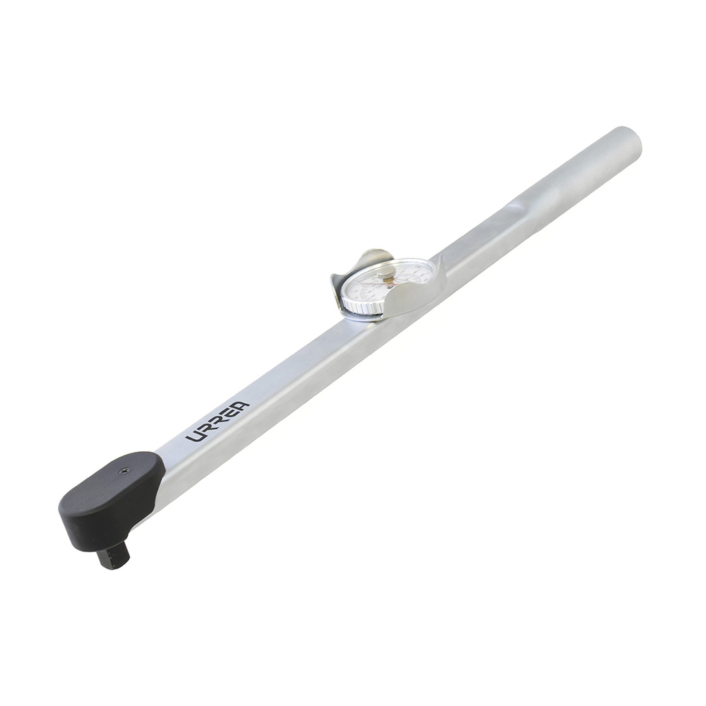 Torquímetro de carátula con cuerpo de aluminio cuadro de 1/2", 50-250 ft-lb, Urrea