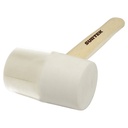 Mazo con cabeza de hule blanco con mango de madera de 14", 16 oz, Surtek