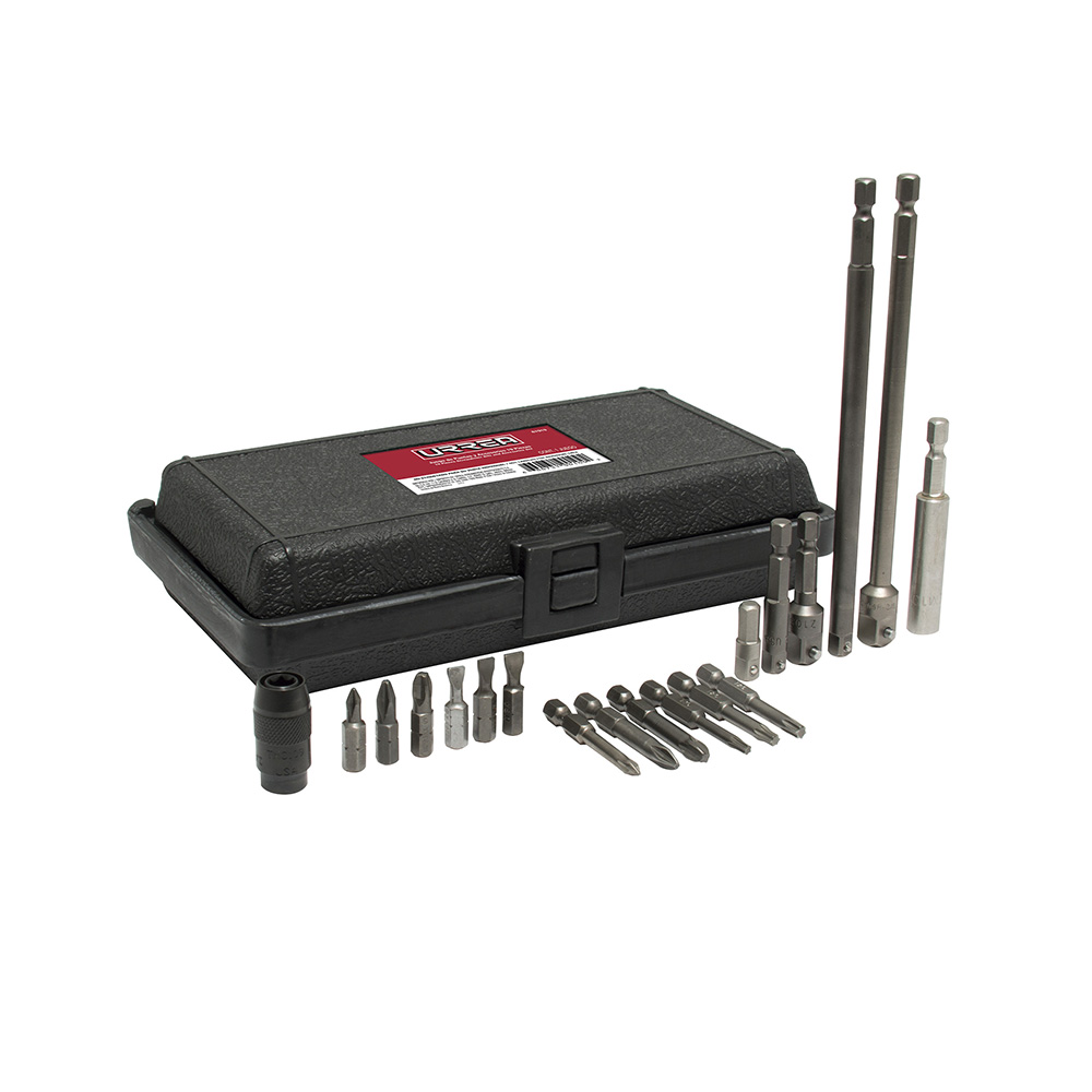 Juego de puntas y accesorios cuadro de 1/4", 19 piezas, Urrea