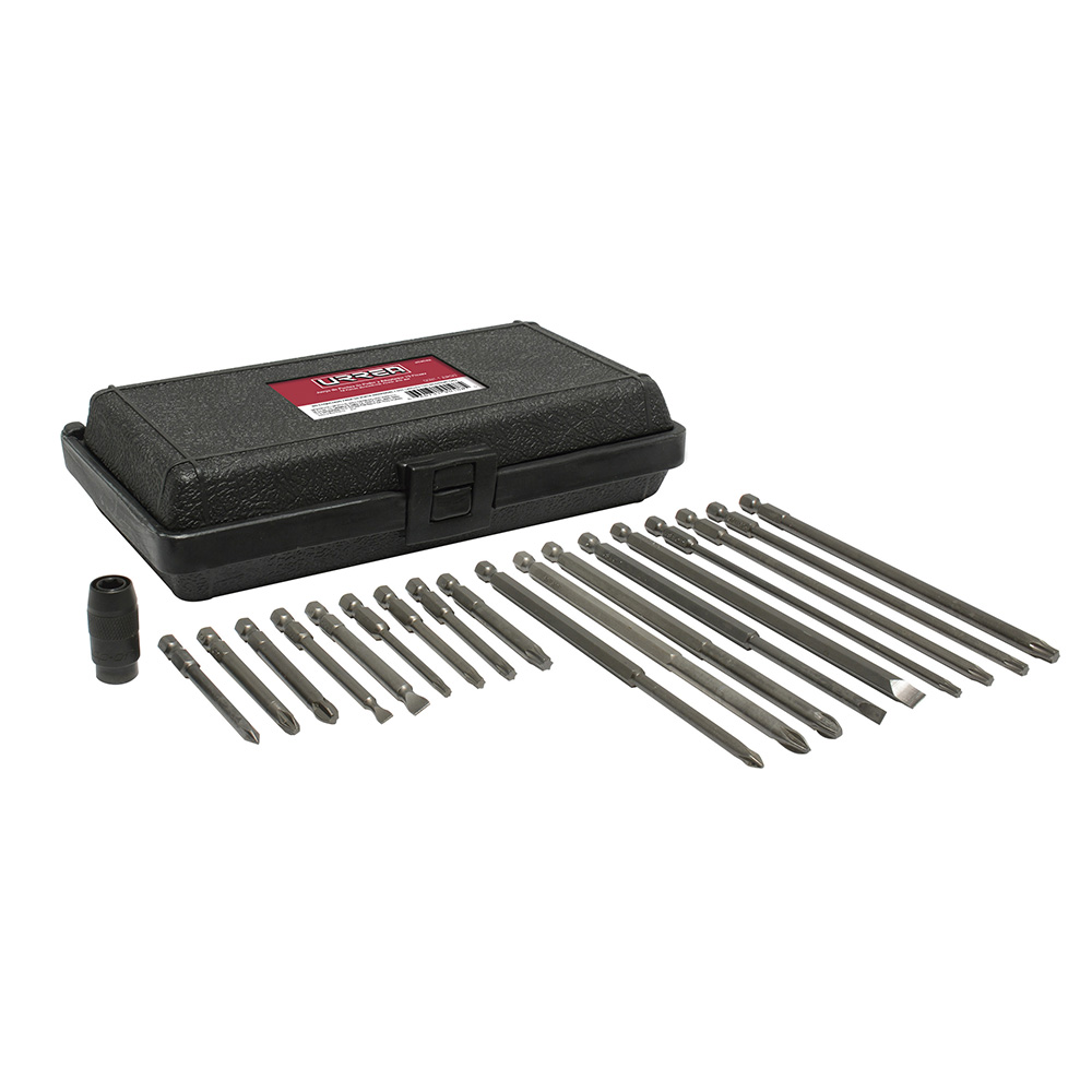 Juego de puntas de poder y adaptador rápido cuadro de 1/4" Quick release, 19 piezas, Urrea