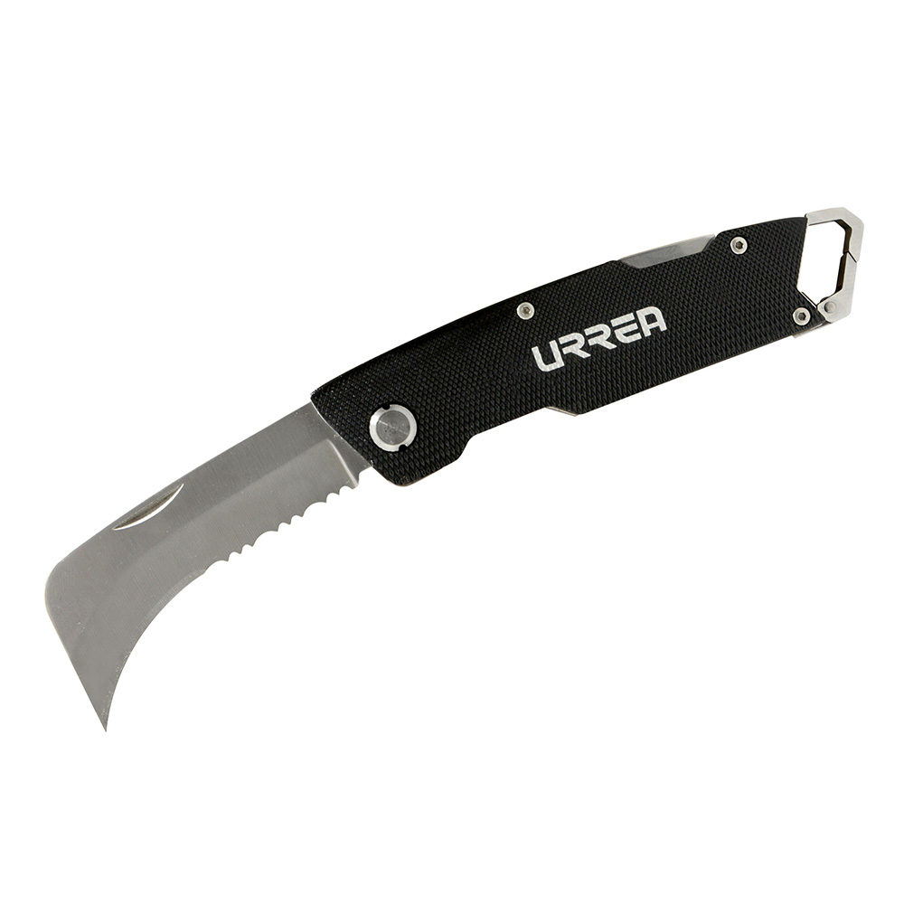 Cuchillo de acero inoxidable con mango acero de 8", para linóleo, Urrea