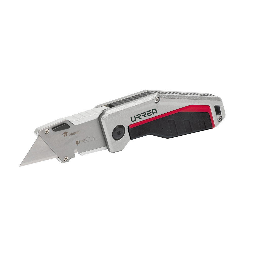 Navaja utilitaria abatible con corta hilo de 7", Urrea