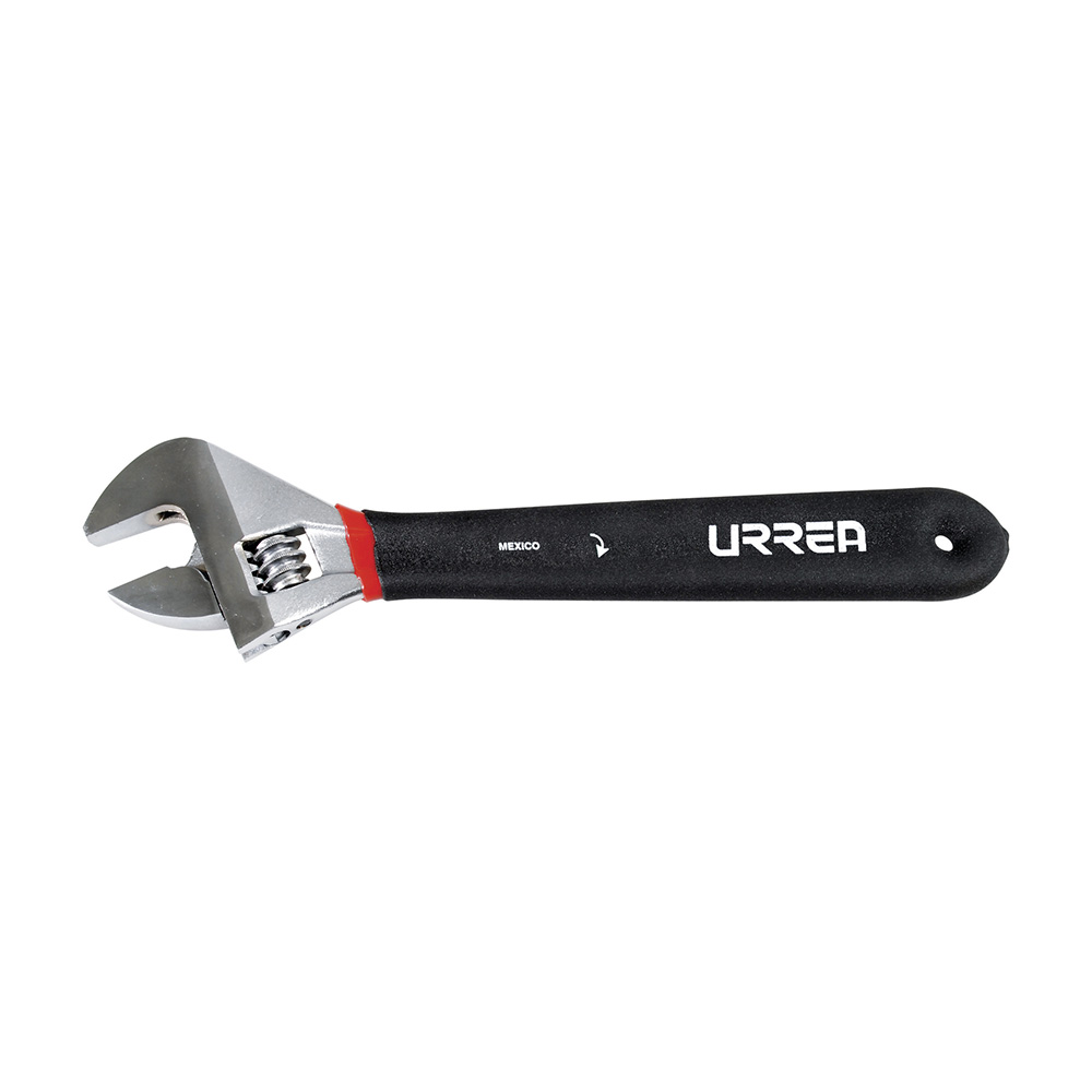 Llave ajustable cromada con mango Rubber grip 4", Urrea