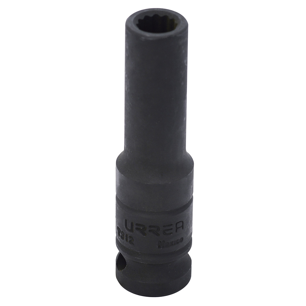 Dado de impacto largo en pulgadas cuadro de 1/2", 12 puntas, 3/8", Urrea