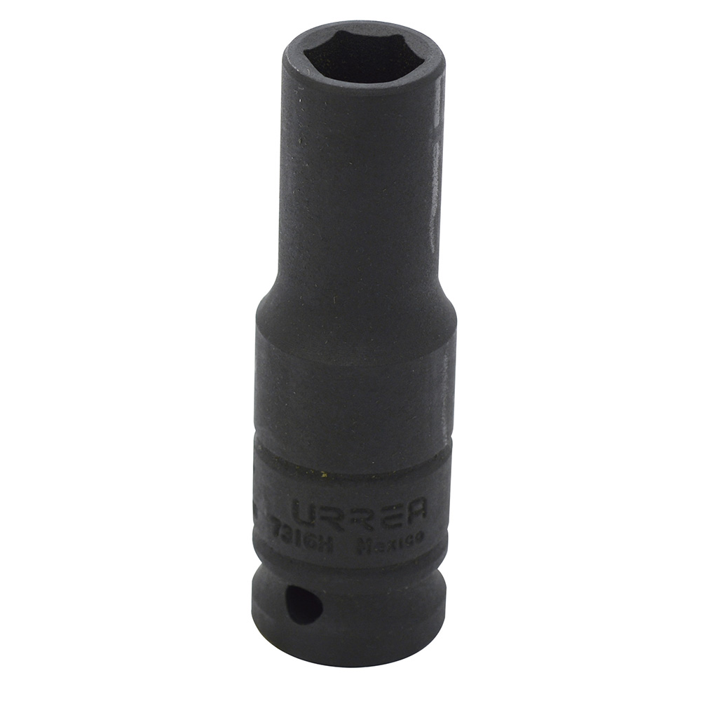 Dado de impacto largo en pulgadas cuadro de 1/2", 6 puntas, 1/2", Urrea