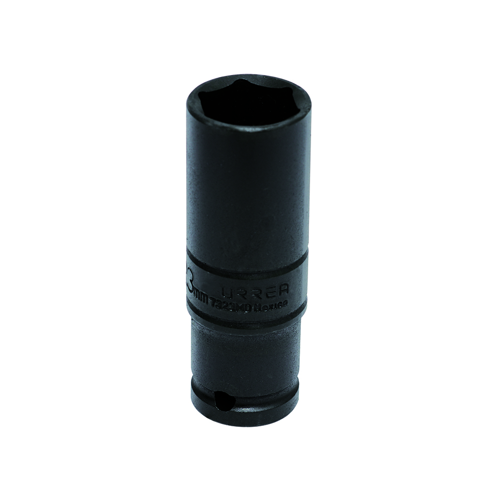 Dado de impacto largo pared delgada métrico cuadro de 1/2", 6 puntas, 23 mm, Urrea