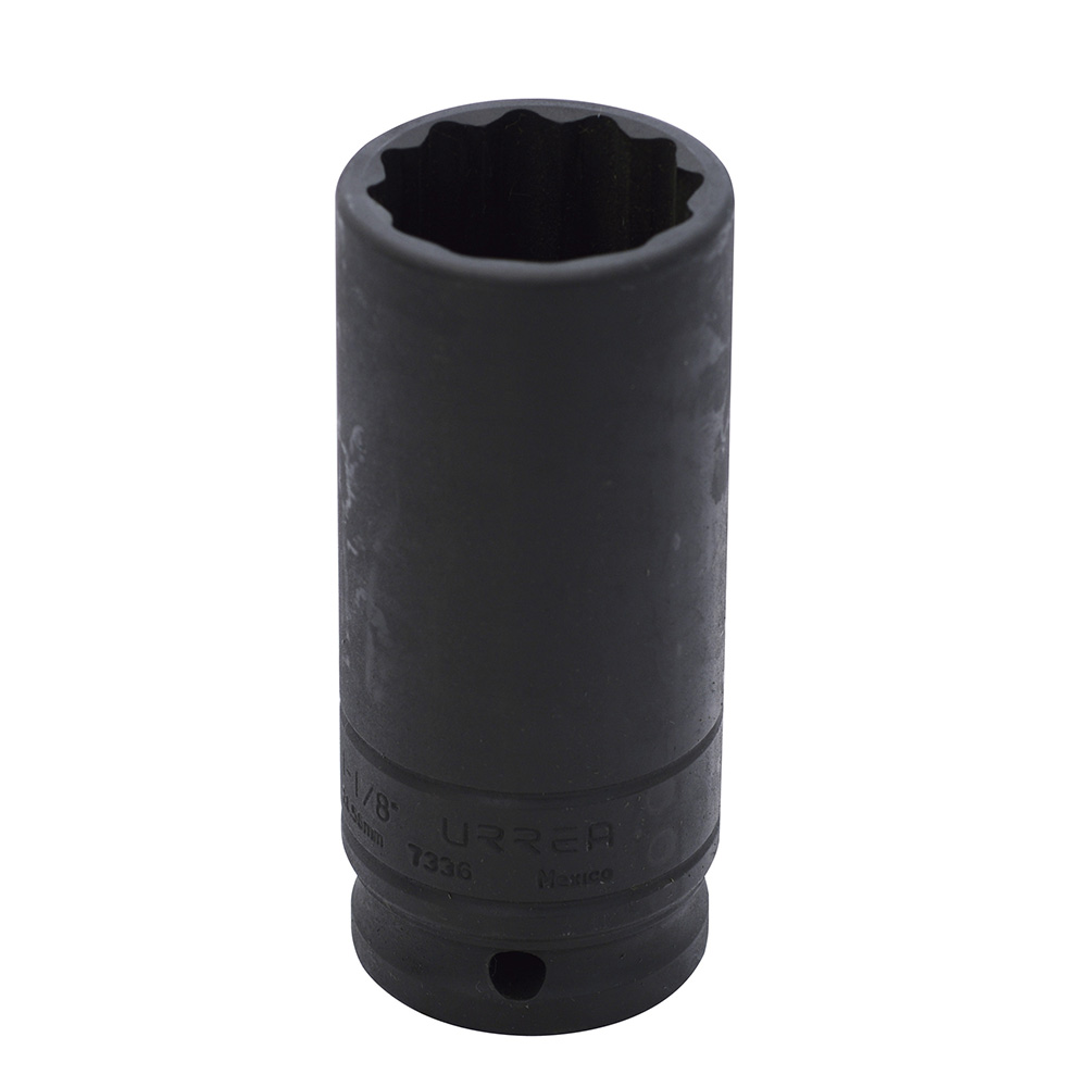 Dado de impacto largo en pulgadas cuadro de 1/2", 12 puntas, 1-1/8", Urrea