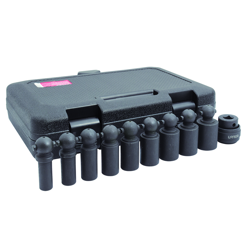Juego de 9 dados de impacto métricos cuadro de 1/2", universales intercambiales, Urrea