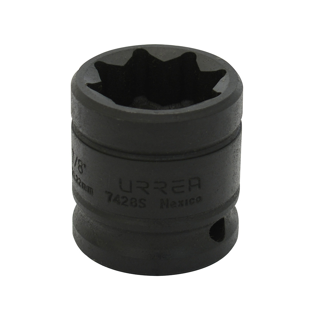 Dado de impacto en pulgadas cuadro de 1/2", 8 puntas, 7/8", Urrea