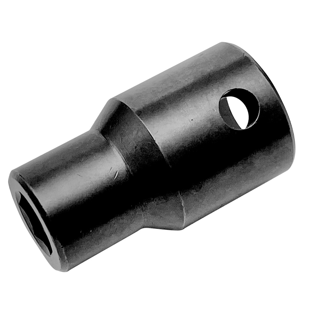 Adaptador de impacto con barreno pasado para puntas hexagonales 5/16", cuadro 1/2", Urrea