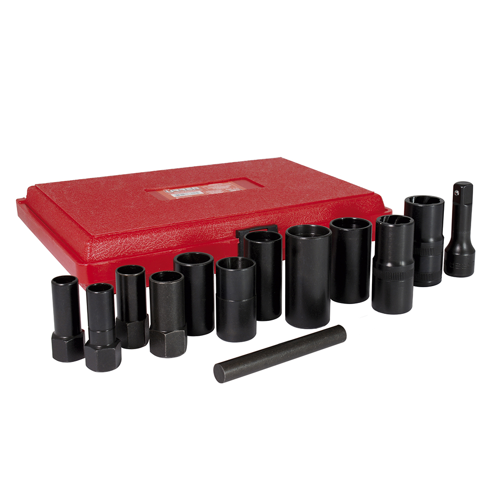 Juego de extractor tuercas barridas 3/8", 13 piezas, Urrea