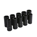 Juego de 10 dados largos de impacto pared delgada en pulgadas cuadro de 3/4", 6 puntas, Urrea