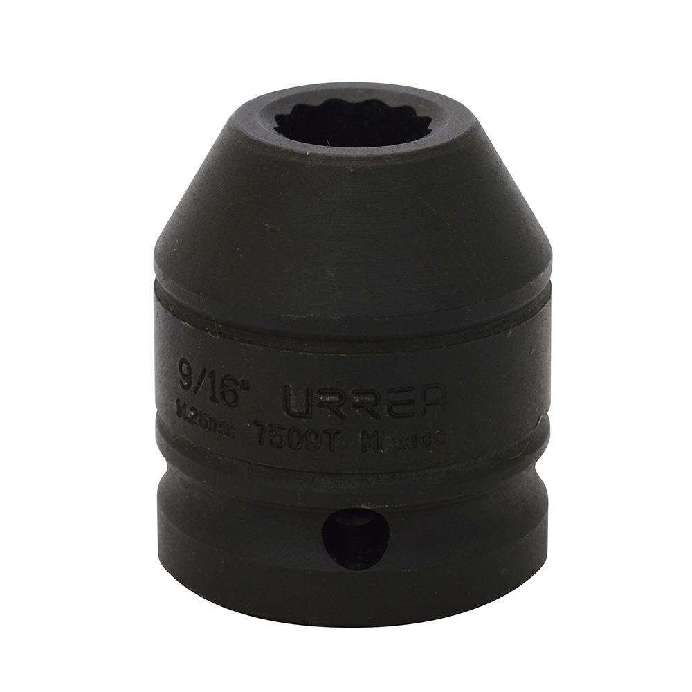 Dado de impacto en pulgadas cuadro de 3/4", 12 puntas, 9/16", Urrea