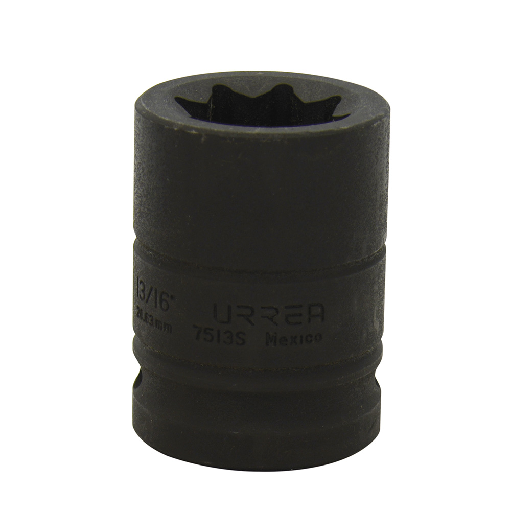 Dado de impacto en pulgadas cuadro de 3/4", 8 puntas, 13/16", Urrea