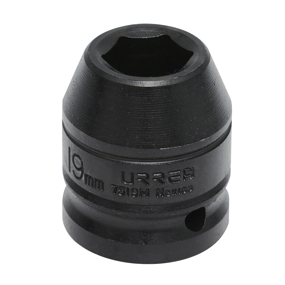 Dado de impacto métrico cuadro de 3/4", 6 puntas, 19 mm, Urrea