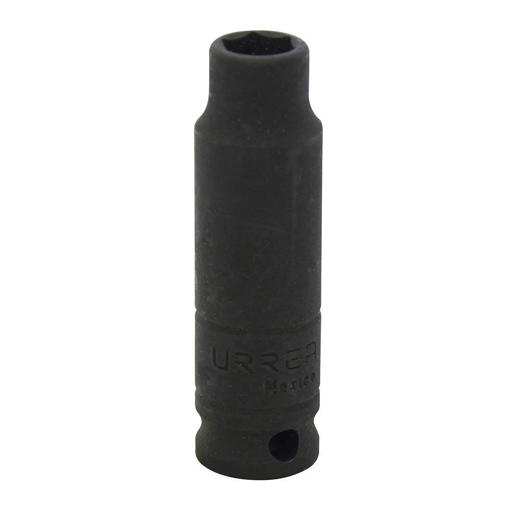 Dado de impacto largo en pulgadas cuadro de 3/8", 6 puntas, 7/16", Urrea