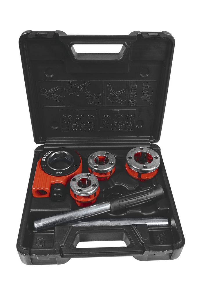 Juego de tarraja para tubo 1/2" a 1" NPT, 5 piezas, Urrea