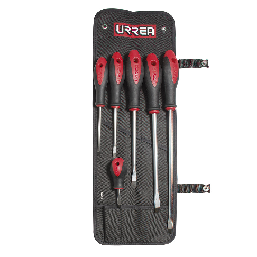 Juego de destornilladores con mango bimaterial combinados, 6 piezas, Urrea