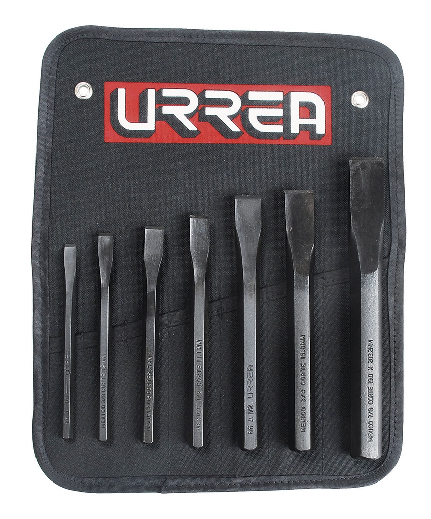Juego combinado de cinceles corta frío, 7 piezas, Urrea