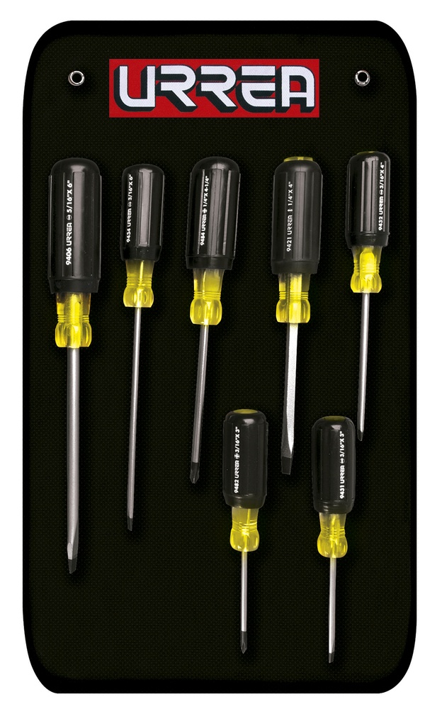 Juego de 7 destornilladores con mango cushion grip, combinados, Urrea
